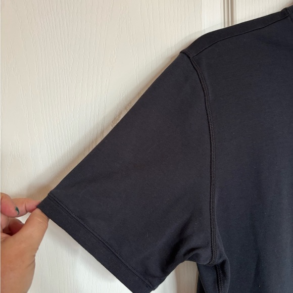 AG Adriano Goldschmid black short sleeve mock turtleneck Pima cotton large - Picture 4 of 10